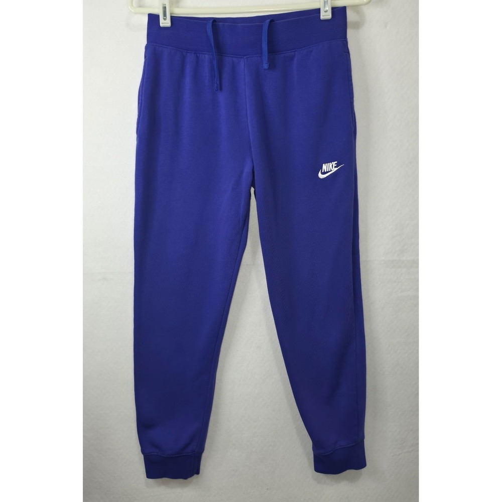 Nike Youth Large Royal Blue Fleece Joggers Sweatpants Sportswear Logo
